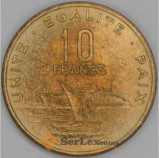 Джибути 10 франков 1983 КМ23 aUNC арт. 54809