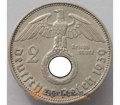 Монета Германия 2 марки 1939 D КМ93 XF Серебро арт. 16795