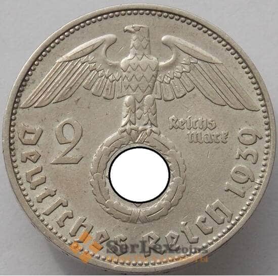 Германия 2 марки 1939 D КМ93 XF Серебро арт. 16795