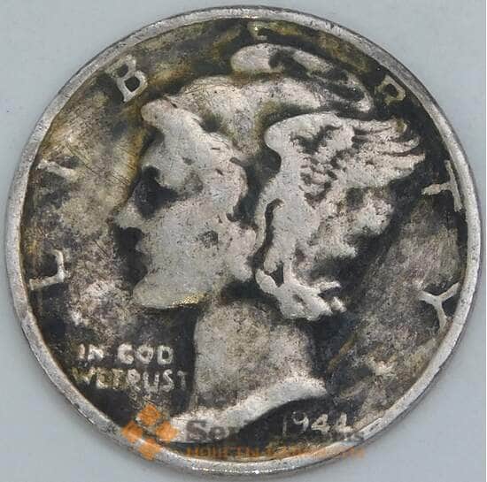 США дайм 10 центов 1944 КМ140 F арт. 56850