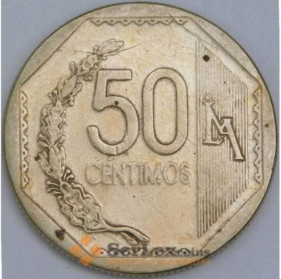 Перу 50 сентимо 2003 КМ307.4 VF арт. 57659 Перу 50 сентимо 2003 КМ307.4 VF арт. 57659