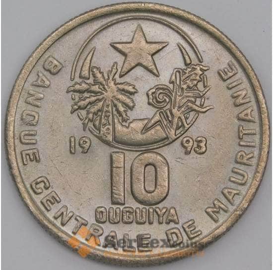 Мавритания монета 10 угий 1993 КМ4 AU арт. 44736