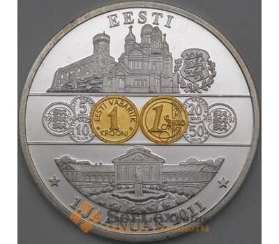 Европа Эстония жетон 2011 Введение Евро Prooflike арт. 26505