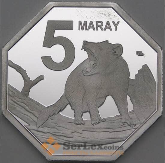 Тасмания 5 марей 2019 Prooflike UNUSUAL Тасманский Дьявол арт. 26622