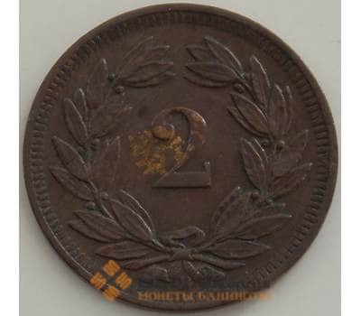 Монета Швейцария 2 раппен 1907 КМ4 XF арт. 13227