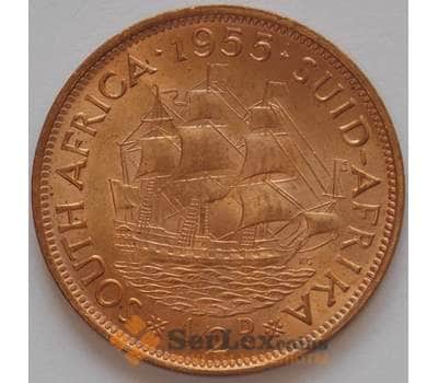 Монета Южная Африка ЮАР 1/2 пенни 1955 КМ45 aUNC (J05.19) арт. 17713