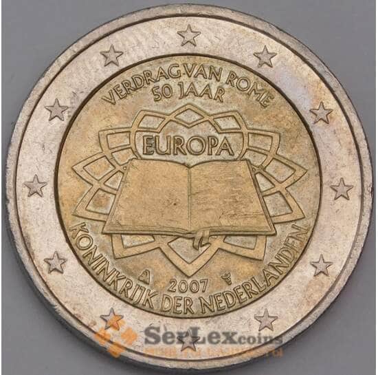 Нидерланды монета 2 евро 2007 КМ273 XF Римский договор арт. 42274