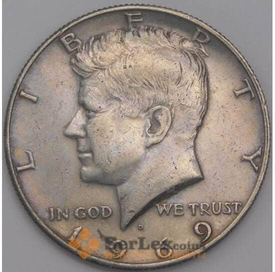 США монета 1/2 доллара 1969 D КМ202а XF Кеннеди арт. 43123