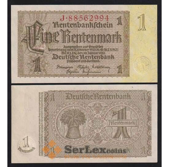 Германия 1 рент марка 1937 Р173b(1) UNC  арт. 53995