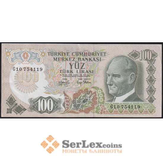 Турция банкнота 100 лир 1970 Р189 aUNC арт. 48061