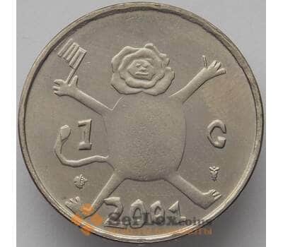 Монета Нидерланды 1 гульден 2001 КМ233 aUNC (J05.19) арт. 17004
