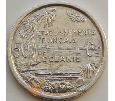 Монета Французская Океания 50 сантимов 1949 КМ1 AU арт. 8210