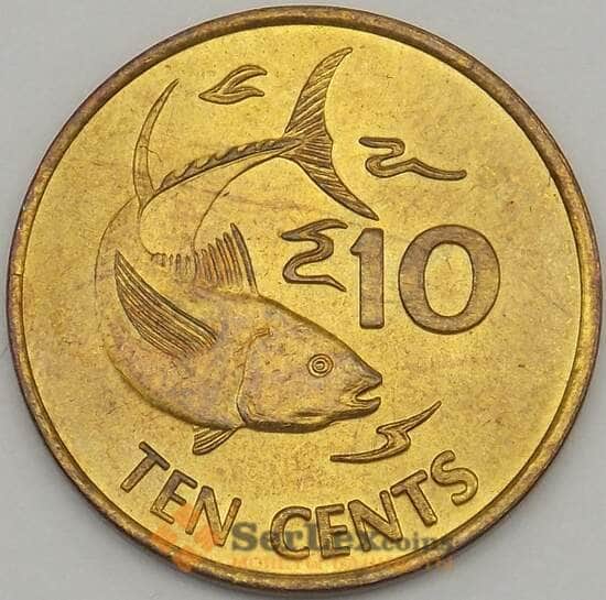 Сейшельские острова 10 центов 2000 КМ48 UNC арт. 18778
