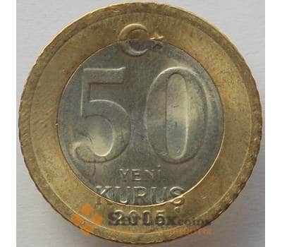 Монета Турция 50 куруш 2005 КМ1168 UNC (J05.19) арт. 15287