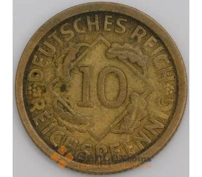 Монета Германия 10 пфеннигов 1925 D КМ40 VF арт. 15048