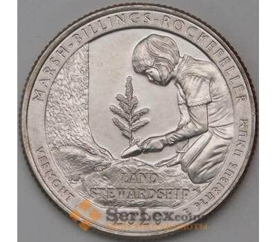 Монета США 25 центов 2020 UNC 54 Парк Рокфеллера P арт. 23804