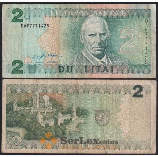 Литва банкнота 2 лита 1993 Р54 F арт. 48299