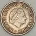 Монета Нидерландские Антиллы 1/4 гульдена 1967 КМ4 VF Серебро (J05.19) арт. 19012