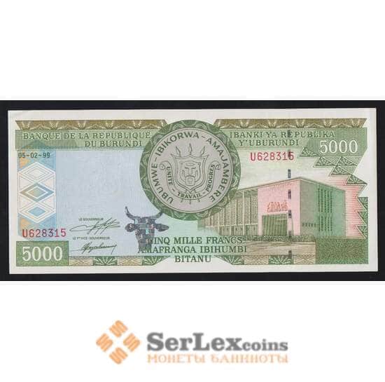 Бурунди 5000 франков 1999 Р42а AU-aUNC арт. 54649