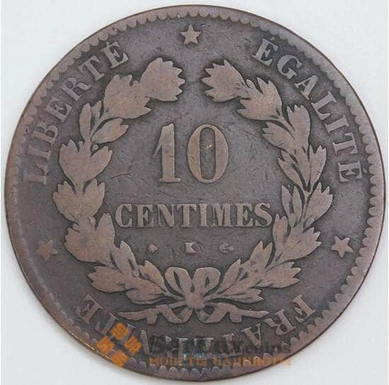 Франция 10 сантимов 1872 K КМ815 F арт. 57427