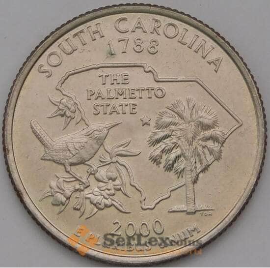 США 25 центов 2000 D КМ307 UNC Южная Каролина  арт. 38169