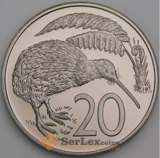 Новая Зеландия монета 20 центов 1987 КМ62 Proof арт. 49199