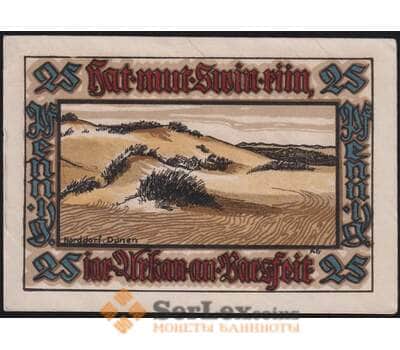 Германия Норддорф(Амрум) 25 пфеннигов 1922 Р0981.1-1/4 AU арт. 48663
