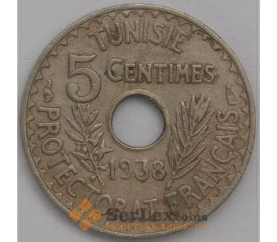 Монета Тунис 5 сантимов 1938 КМ258 XF арт. 39819