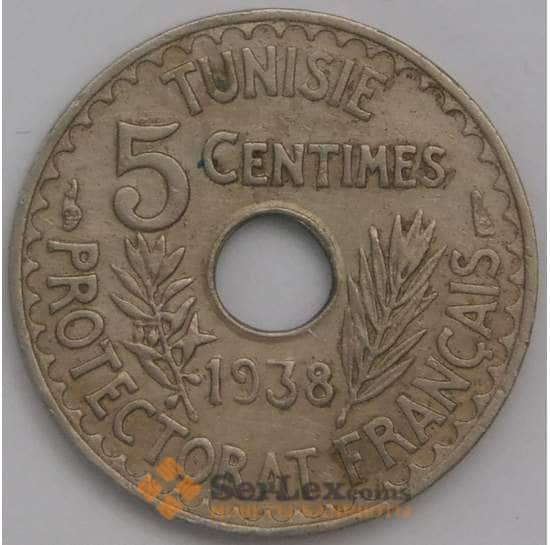 Тунис 5 сантимов 1938 КМ258 XF арт. 39819
