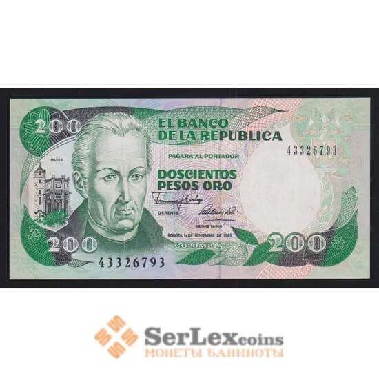 Колумбия 200 песо 1989 Р429d(5) UNC арт. 54513