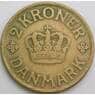 Дания монета 2 кроны 1926 КМ825 F арт. 49522