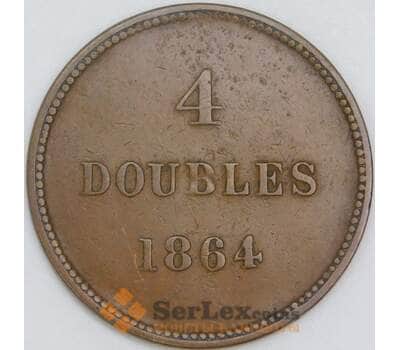 Гернси 4 дубля 1864 КМ5 VF арт. 56672