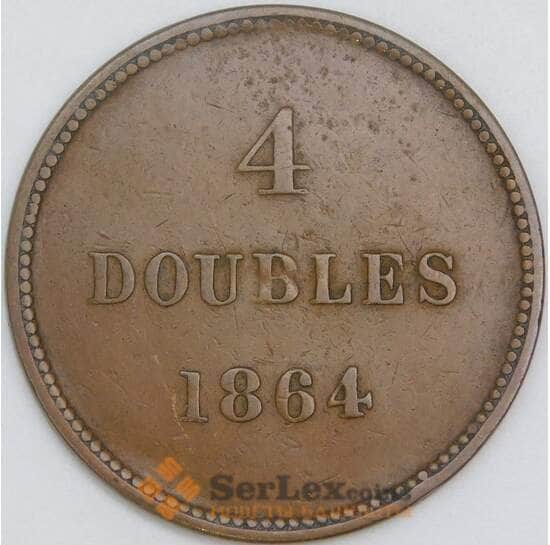 Гернси 4 дубля 1864 КМ5 VF арт. 56672