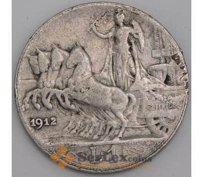 Италия монета 1 лира 1912 КМ45 F арт. 45764