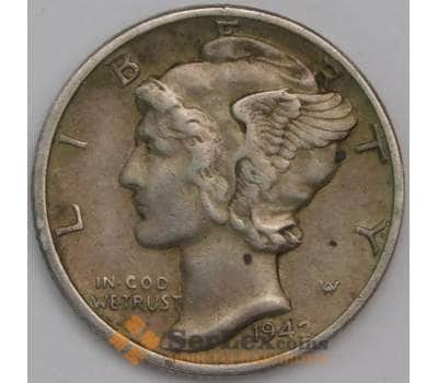 Монета США 10 центов (дайм) 1942 КМ140 XF арт. 39875