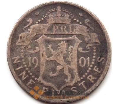Монета Кипр 9 пиастров 1901 КМ6 F арт. 7330