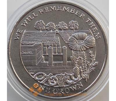 Монета Остров Вознесения 1 крона 2014 BU Военное кладбище на Сомме арт. 13836