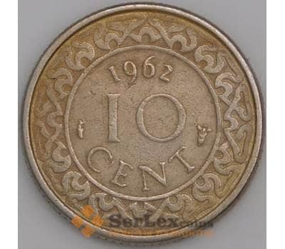 Суринам монета 10 центов 1962 КМ13 VF арт. 47633