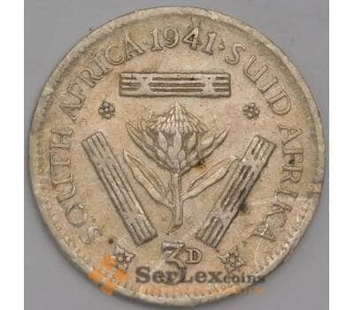 Южная Африка ЮАР монета 3 пенса 1941 КМ26 F арт. 42134