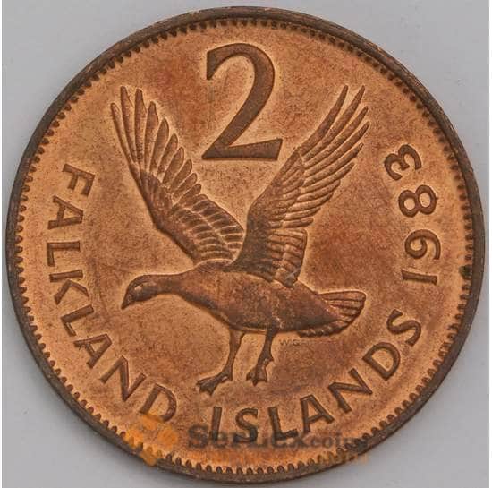 Фолклендские острова 2 пенса 1983 КМ3 AU арт. 38799