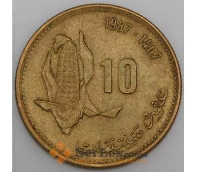 Марокко монета 10 сантимов 1987 Y84 VF арт. 44865
