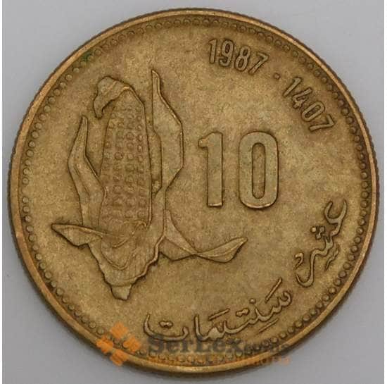 Марокко монета 10 сантимов 1987 Y84 VF арт. 44865