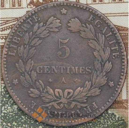 Франция 5 сантимов 1872 А КМ821 VF арт. 38909