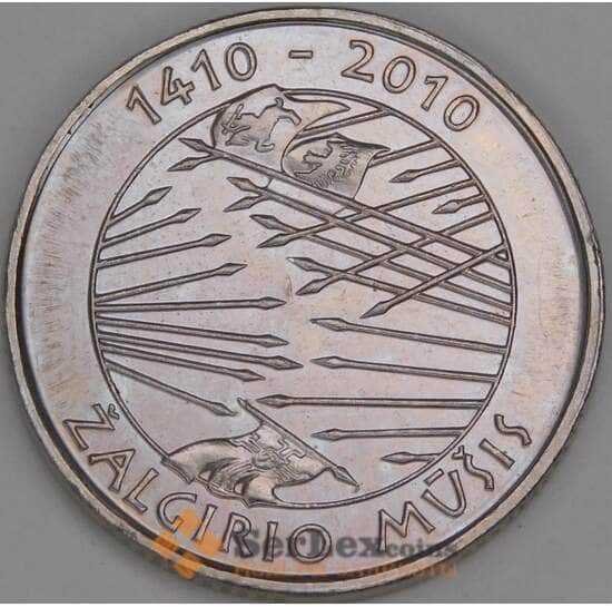 Литва 1 лит 2010 КМ172 aUNC Грюнвальдская битва арт. 53357