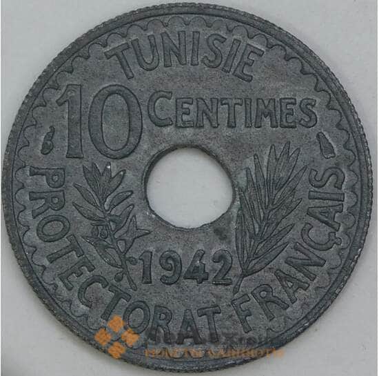 Тунис 10 сантимов 1942 КМ267 XF арт. 55224 Тунис 10 сантимов 1942 КМ267 XF арт. 55224