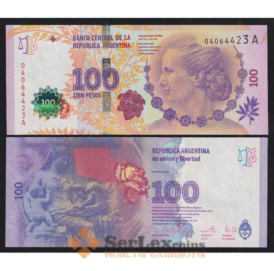 Аргентина 100 песо 2012 Р358а UNC Ева Перон арт. 51854