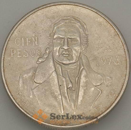 Мексика 100 песо 1978 КМ483.2 UNC Серебро (n17.19) арт. 19034