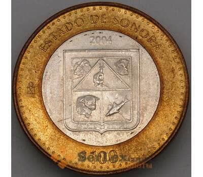 Монета Мексика 100 песо 2004 КМ694 aUNC Серебро Сонора (n17.19) арт. 19044