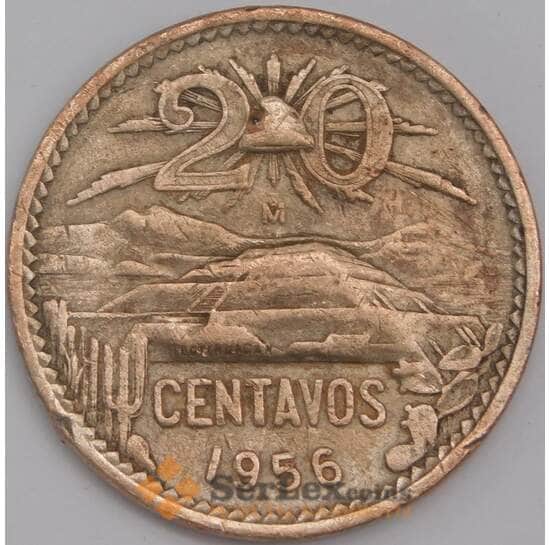 Мексика монета 20 сентаво 1956 КМ440 F  арт. 41940