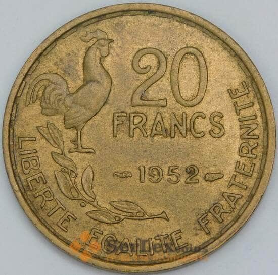 Франция 20 франков 1952 КМ917 AU арт. 56964 Франция 20 франков 1952 КМ917 AU арт. 56964